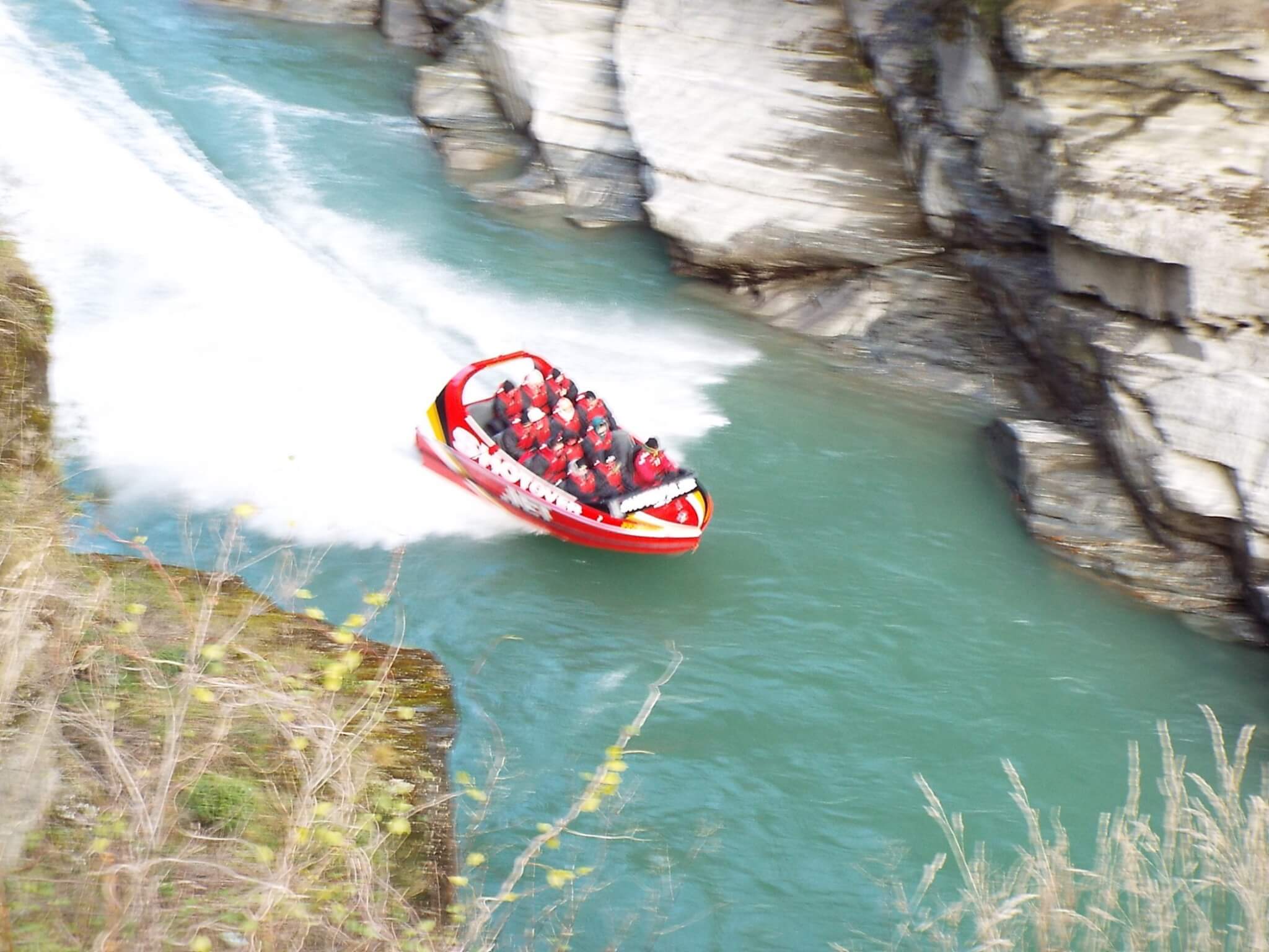 Jet boating on a braided river