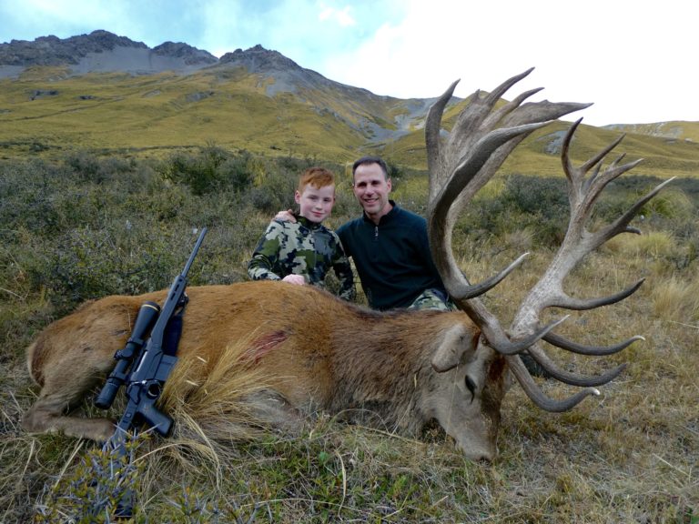 New Zealand red stag hunting trophy, 360 inches
