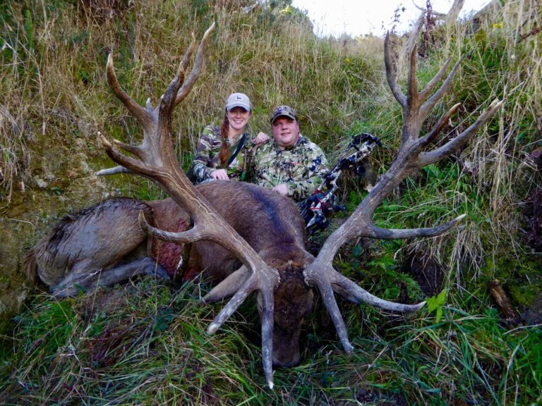 New Zealand red stag hunting trophy, 406 inches