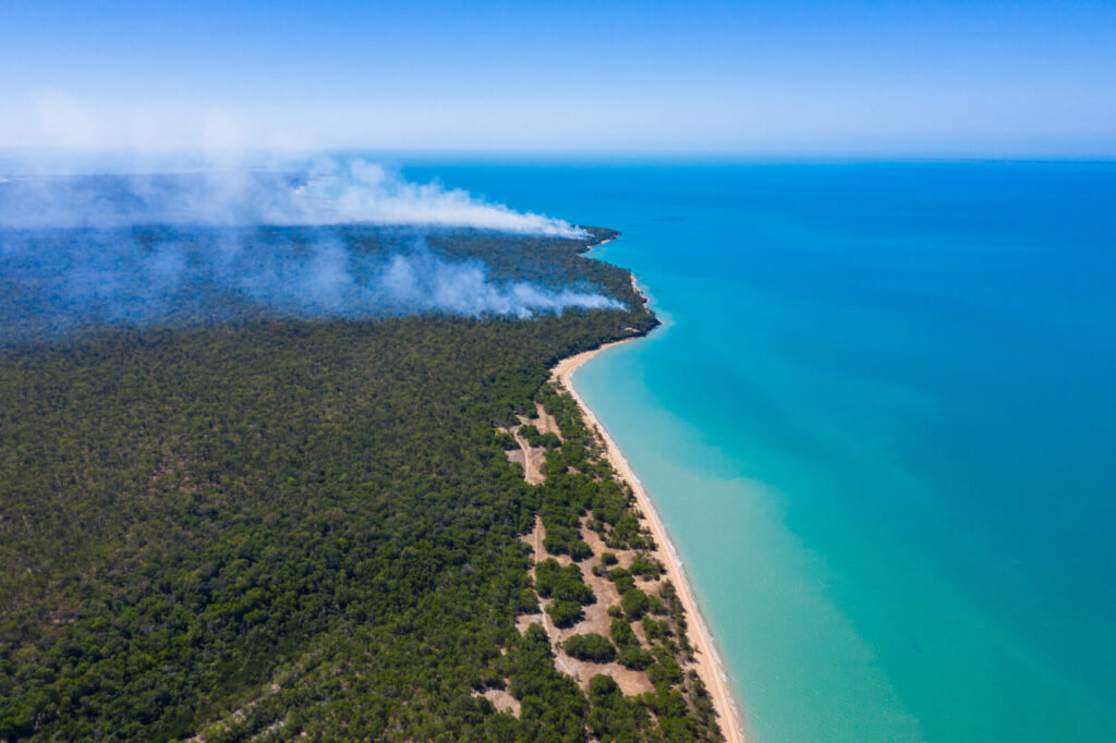 Aerial view of the Cobourg Peninsula coastline