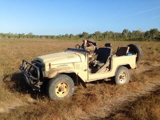 Hunting vehicle on the plains