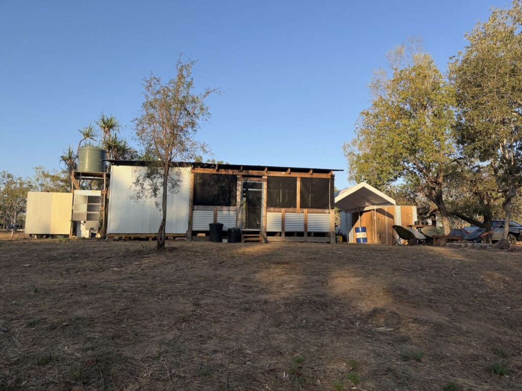 Permanent camp buildings at the Australian hunting camp