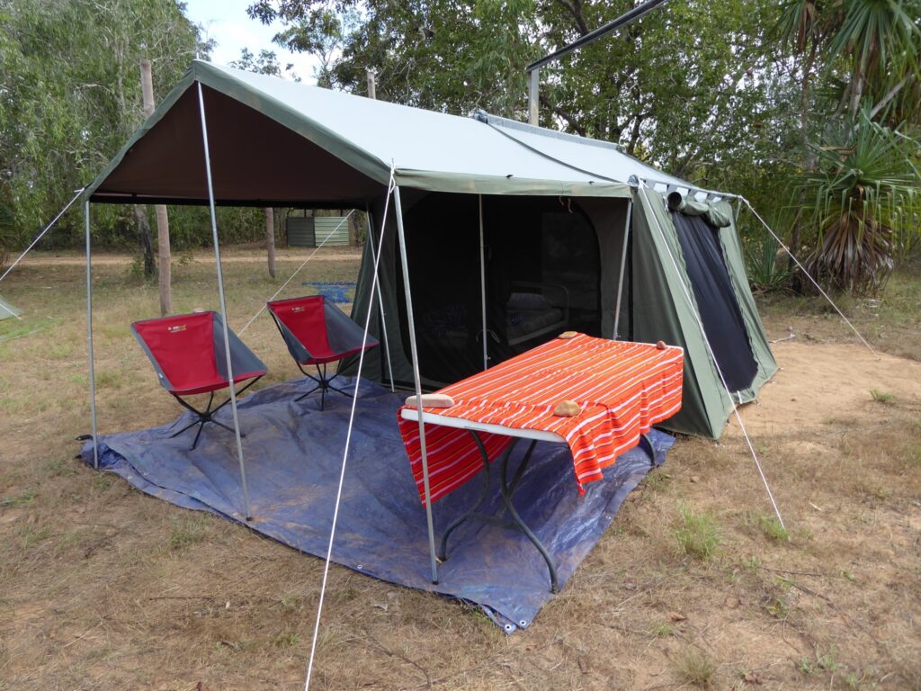 Tent camp accommodation at the Australian hunting camp